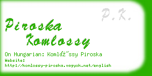 piroska komlossy business card